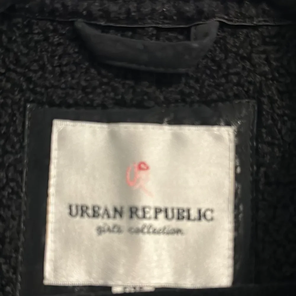 Urban Republic Girls Black Faux Leather Moto Zipper Jacket - Size M